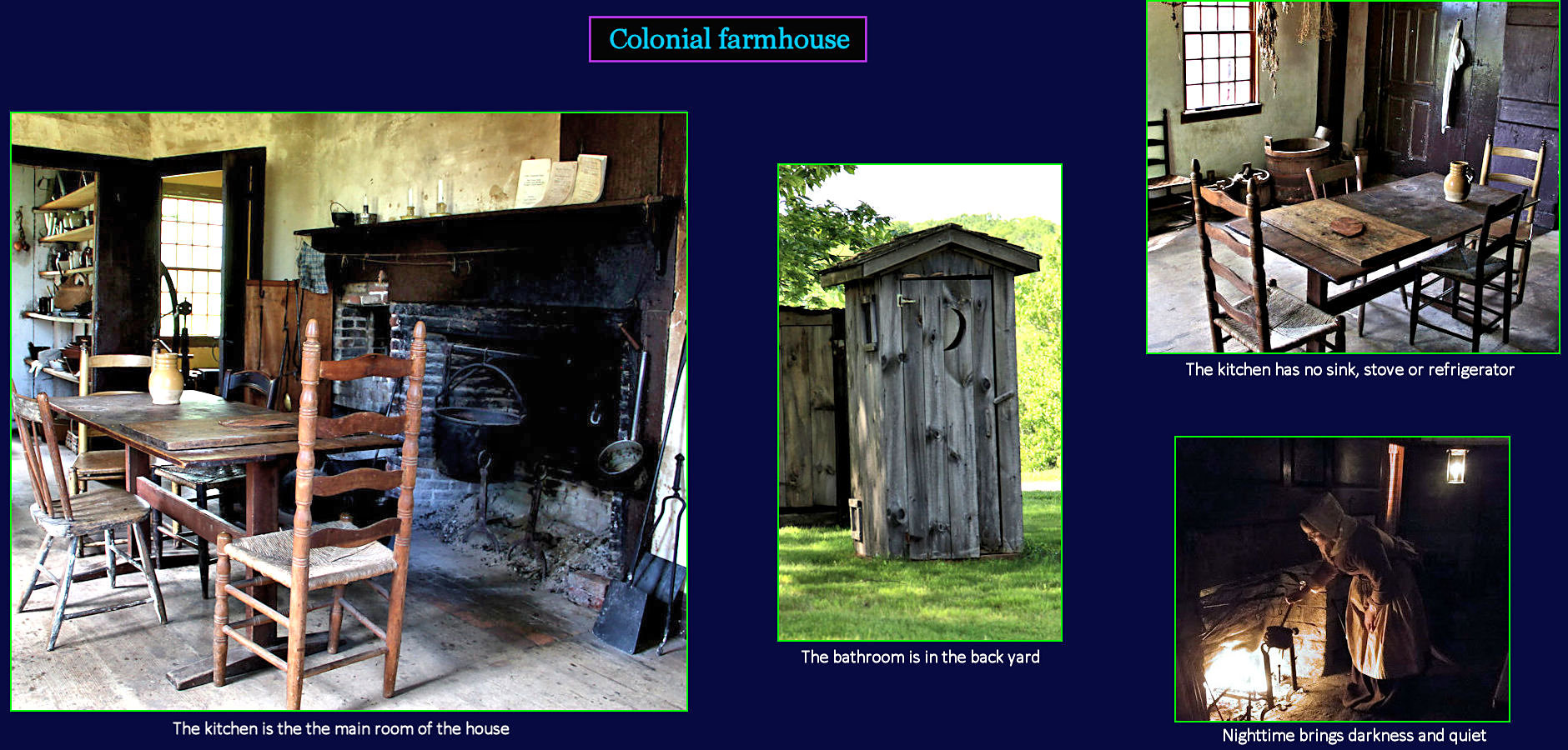 Colonial kitchen, 1700